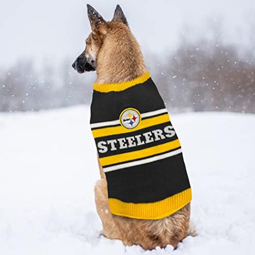 Evcil Hayvanlar İlk NFL Pittsburgh Steelers Köpek Süveteri, Orta Boy. NFL Takım Logolu Sıcak ve Rahat Örgü Evcil Hayvan