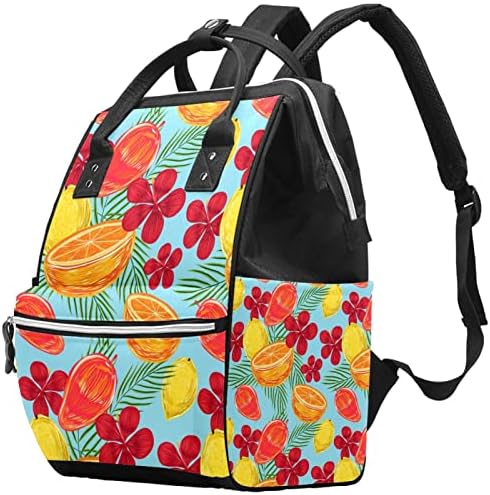 Tropikal Meyve Çiçek Desen Sırt Çantası Bebek Bezi Çantası Kadınlar için, Seyahat Çantası laptop çantaları Erkekler
