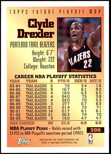 1993 Topps 206 Geleceğin Playoff MVP'Sİ Clyde Drexler Portland Trail Blazers (Basketbol Kartı) NM / MT Trail Blazers