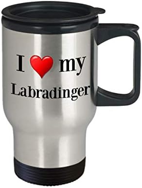 Labradinger Seyahat Kupa-Termal Yalıtımlı Paslanmaz Çelik Labrador Retriever İngilizce Springer Spaniel Mix Köpek