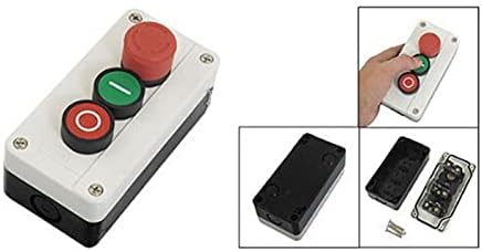 NUNOMO NC Acil Durdurma YOK Kırmızı Yeşil basmalı düğme anahtarı İstasyonu 600V 10A (Renk: I-O)