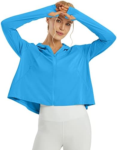 G4Free kadın UV Koruma Ceket SPF Uzun Kollu UPF 50 + Yürüyüş Kırpılmış Güneş Gömlek Hızlı Kuru Koşu Balıkçılık Hoodie