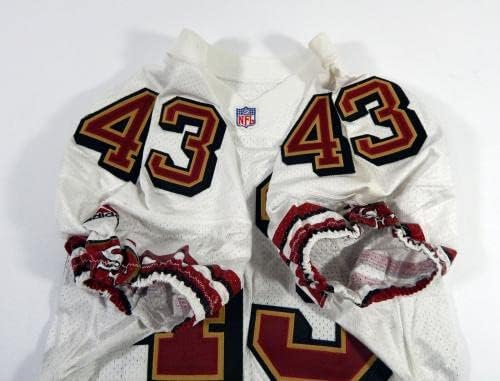1999 San Francisco 49ers Wasswa Serwanga 43 Oyun Verilmiş Beyaz Forma 44 DP46972-İmzasız NFL Oyunu Kullanılmış Formalar