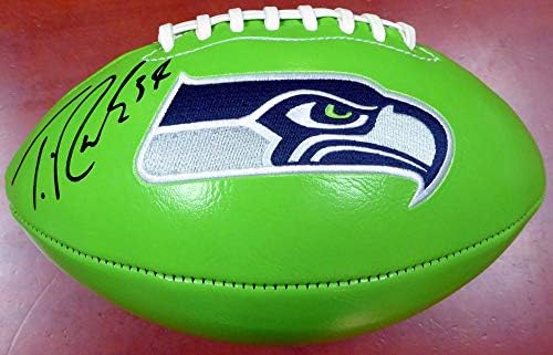 Thomas Rawls İmzalı Yeşil Seattle Seahawks Logo Futbol MCS Holo Stok 112680-İmzalı Futbol Topları