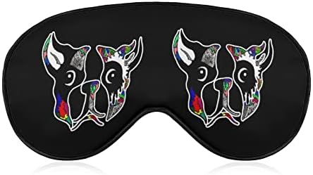 Fransız Bulldog sanat baskı göz maskesi ışık engelleme uyku maskesi seyahat için ayarlanabilir kayış ile uyku vardiyalı