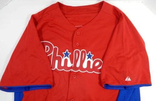 2011-13 Philadelphia Phillies Castro 50 Oyun Kullanılmış Kırmızı Forma ST BP 46 820 - Oyun Kullanılmış MLB Formaları