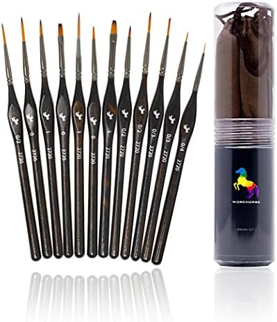 Beygir Premium Kalite Sanatçılar Boya Fırçası Seti, 12 Fırçalar, İpli Çanta ile