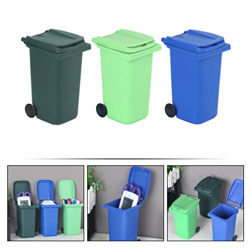 Healeved çöp kutuları 3 adet Mini Bordür Çöp çöp kutusu kapaklı kalemlik Benzersiz Küçük Boyutlu Geri Dönüşüm Kutusu