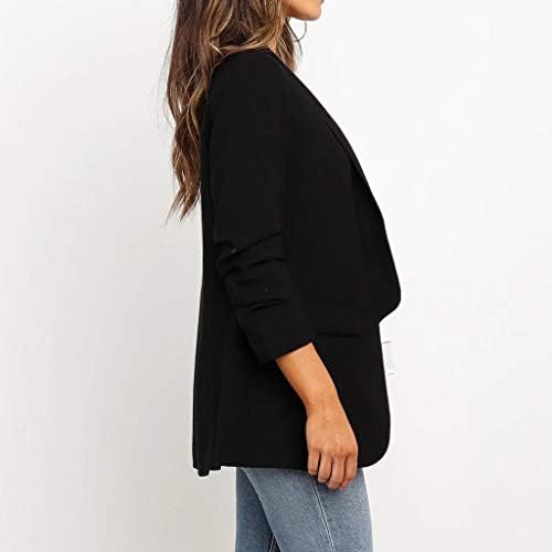 Kadın Blazers ve Takım Elbise Ceketleri Temel Hafif Dış Giyim Uzun Kollu Yaka Ceket Yaz Moda Blazers