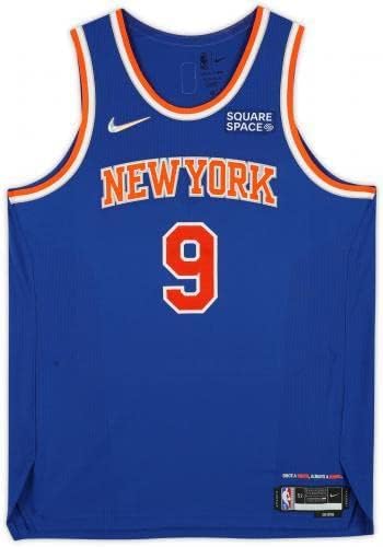 Çerçeveli RJ Barrett New York Knicks İmzalı Mavi Nike Diamond Maple Mamba Yazılı Otantik Forma-İmzalı NBA Formaları