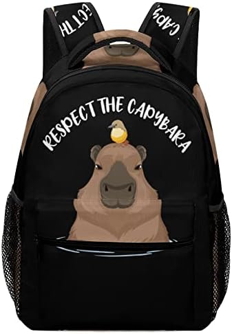 Sılmonkeyuls Saygı Capybara okul sırt çantası Kızlar ve Erkekler için, 16 İnç Hafif Gençler Kolej Okul Çantalarını
