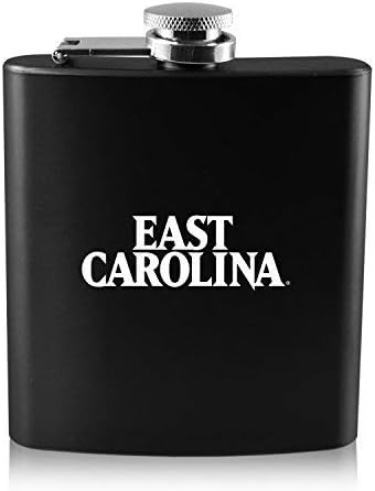 UXG, Inc. Doğu Carolina Üniversitesi - 6 oz. Renk Paslanmaz Çelik Şişe-Siyah