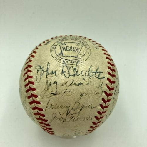 1943 New York Yankees Dünya Serisi Şampiyonları Takım İmzalı Beyzbol JSA COA NADİR İmzalı Beyzbol Topları