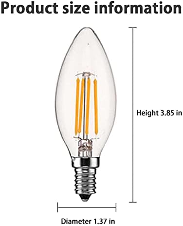 Xianfei LED filament ampul, LED ampul, Avize Filament mum şeklinde ampul 6W, 300° ışın Açısı, ışıklı tavan fanı Ampul