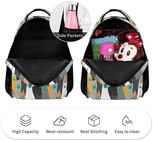 Birçok Kedi Giyen Maske Laptop Sırt Çantaları Sevimli Seyahat Çantası Rahat Omuz Sırt çantası Hediye Erkekler Kadınlar