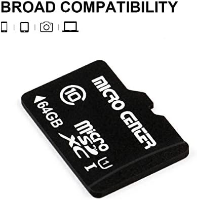 Mikro Merkezi 64 GB Sınıf 10 microSDXC Flash Bellek Kartı Mobil Cihaz Depolama için adaptörlü 10 Paket Telefon, Tablet,