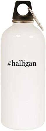 Molandra Ürünleri halligan - Karabinalı 20oz Hashtag Paslanmaz Çelik Beyaz Su Şişesi, Beyaz