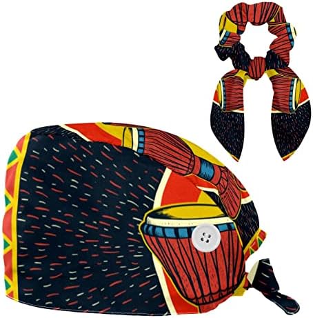 Afrika Müzik Djembe Ayarlanabilir Kabarık Kapaklar Şapkalar çalışma kap yay Saç Toka ile