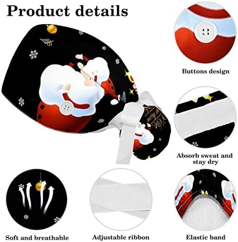 Ayarlanabilir Çalışma Kap Noel Ağaçları Kabarık Şapka Düğmeleri ile Fırçalayın Şapka Yay Saç Toka ile