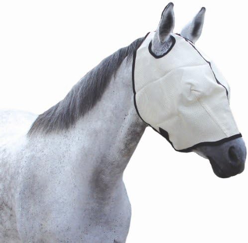 Atlar için Hamilton Sinek Maskesi Genişletilmiş Uzunluk, Siyah Süslemeli Büyük, Doğal Ağ