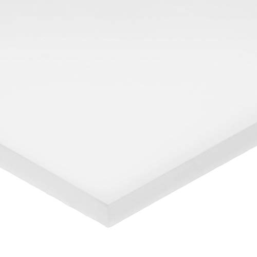 Delrin Asetal Homopolimer Plastik Çubuk, Beyaz, 1 inç Kalınlığında x 1 inç Genişliğinde x 36 inç Uzunluğunda