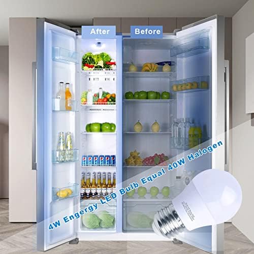 Unfusne 2 Paket A15 Buzdolabı Ampuller 4 W IP54, 120 V E26 Günışığı Beyaz 5000 K + 2 Paket RGB + CW LED Renk Değiştirme