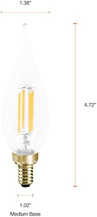 LEDVANCE Sylvania Göz Yorgunluğunu Azalttı B10 LED Ampul, 40W = 4W, 13 Yıl, Şamdan Tabanı, Kısılabilir, Şeffaf, 5000K,