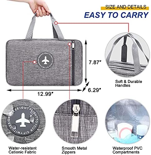 SELLYFELLY makyaj çantası ıslak cep ve kuru bölme, kuru ıslak ayrılmış seyahat makyaj çantası Su Geçirmez makyaj çantası