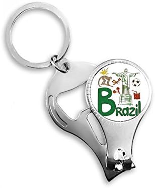 Brezilya Ulusal Sembol Landmark Desen Tırnak Makası Yüzük Anahtarlık Şişe açacağı Clipper