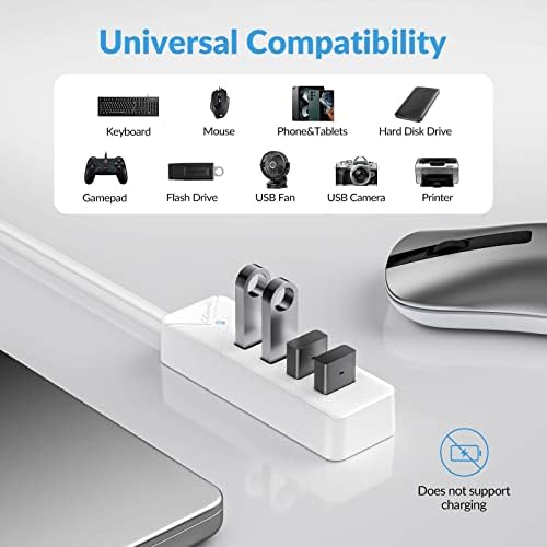 GiGimundo Dizüstü Bilgisayar için 4 Portlu USB Hub 3.0, Mac için 5 Gbps USB Multiport Adaptörü, MacBook Air Pro, PC,